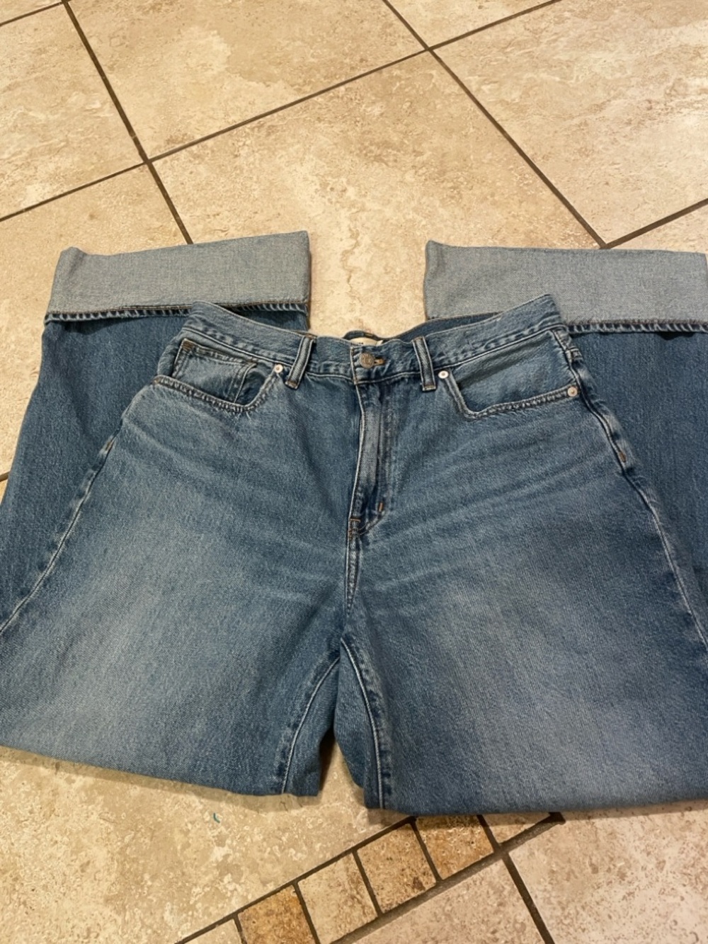 Madewell High-Rise superwide-leg jeans, size 30